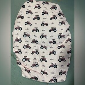 Crib Sheet from American Farm Company Pink Tractors
